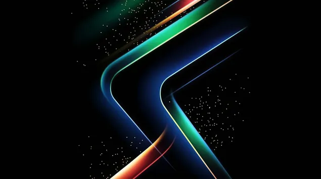 검은색 캔버스 위의 동적 그라디언트 선 8K 배경화면