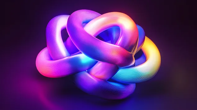 Dinamiškas susipynusių švytinčių vamzdelių dizainas 8K ekrano užsklanda