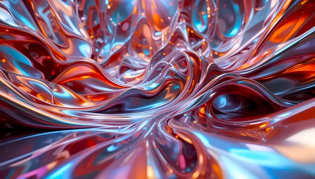 dinamiese metalliese vloeibare golwe: abstrakte chroom agtergrond aflaai