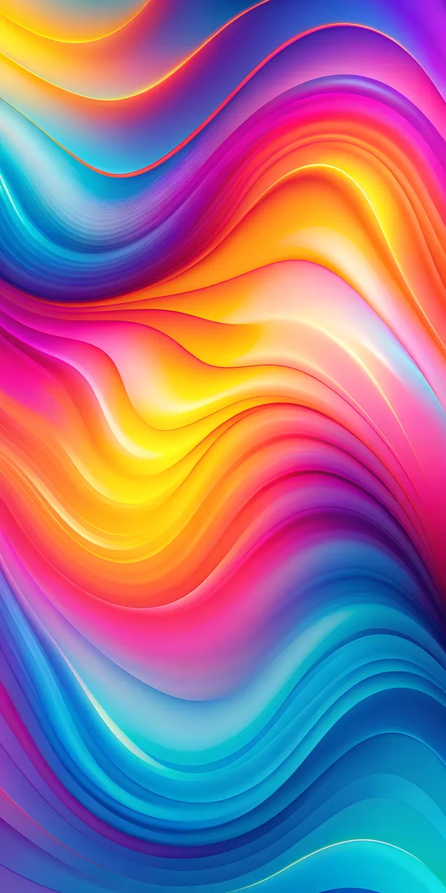 Ones degradades multicolors dinàmiques amb flux vibrant i radiant 2K fons de pantalla