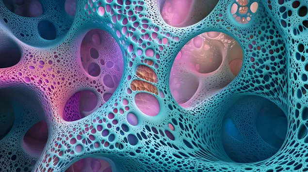 色彩绚丽的动态有机图案 4K 壁纸