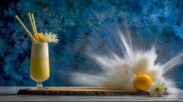 dinamicno prskanje tekucine s visokim picem i citrusnim vocem preuzmi