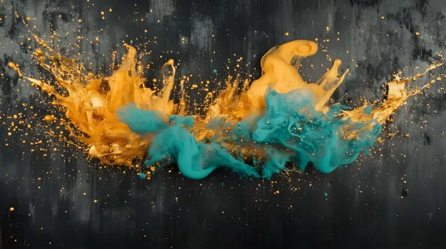 dynamicky splash metalickeho zlata a aqua stahnout