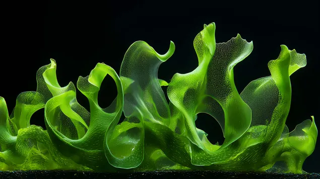 Oscillazione dinamica delle alghe Caulerpa in acque cristalline 8K sfondo