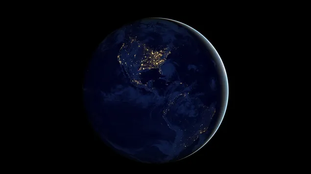 Earth, night, space, planet