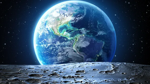 Hình nền Trái đất, hành tinh, sao, đá cẩm thạch xanh, vũ trụ, thế giới, bầu trời, không gian 2K