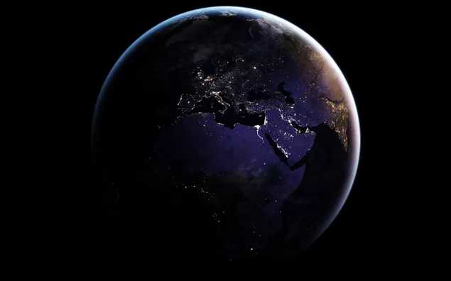 Uitzicht op de aarde in de nacht download