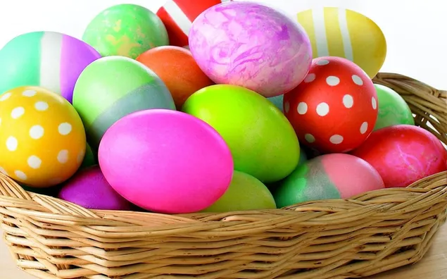 อีสเตอร์ - ตะกร้าไข่ HD วอลเปเปอร์