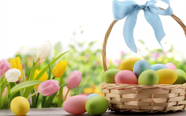 Easter eggs in the basket download