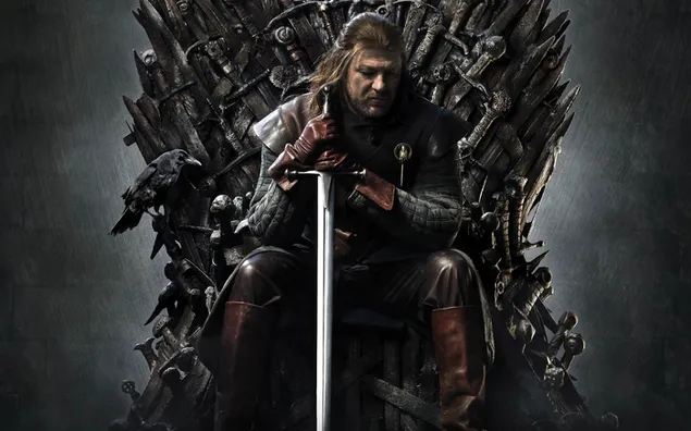 Eddard Stark ar an ríchathaoir Iarainn íoslódáil