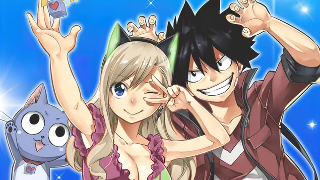 Edens Zero - Happy, Rebecca, Shiki Granbell 4K baggrundsbillede