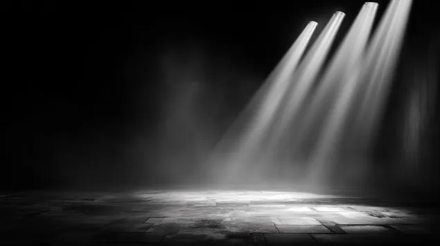 muat turun lampu sorotan mengerikan pada lantai bertekstur abstrak di ruang gelap