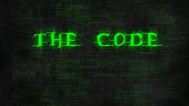 El texto del código con fondo negro. descargar