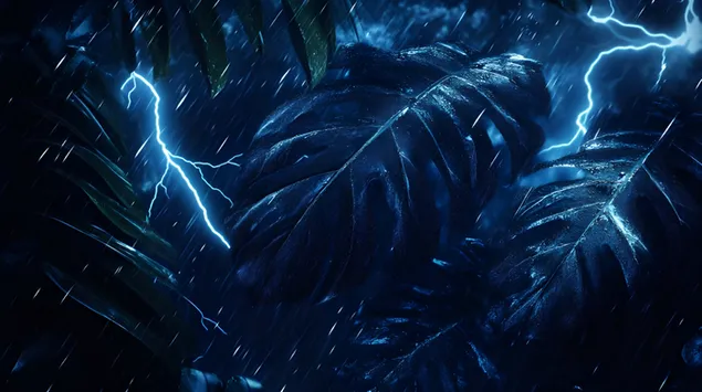 elektricky dazd: osvetlenie tropickeho baldachynu stiahnut