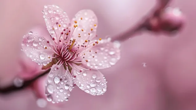 Elegance Pink Cherry Blossom Tavaszi Virág 8K háttérkép