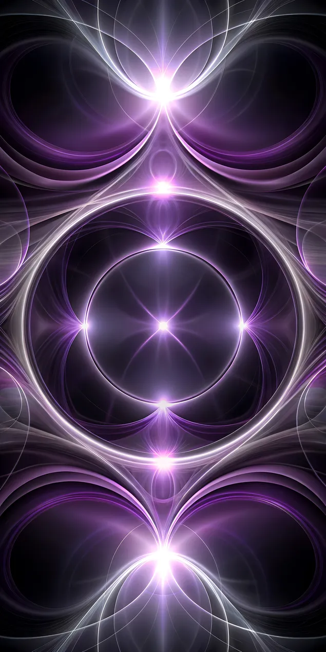 Elegante abstracte zwarte achtergrond met dromerige lavendelkleurige gradiëntcirkels 2K achtergrond