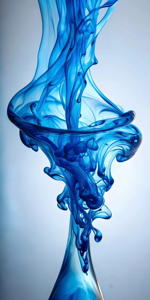 elegant blå abstrakt flytande våg på ljus mjuk färg 2K bakgrund