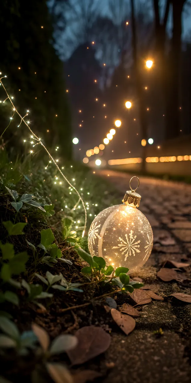 decoration de noel elegante et lumineuse dans une allee nocturne magique telechargement
