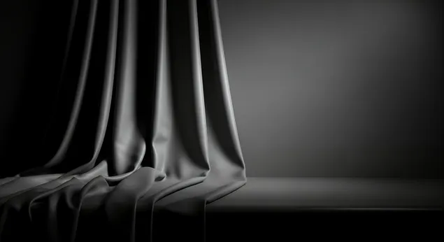 elegantne sive tkanine zavjese na tamnoj studijskoj pozadini stvaraju osjecaj misterije i sofisticiranosti, elegancije i profinjenosti. preuzmi
