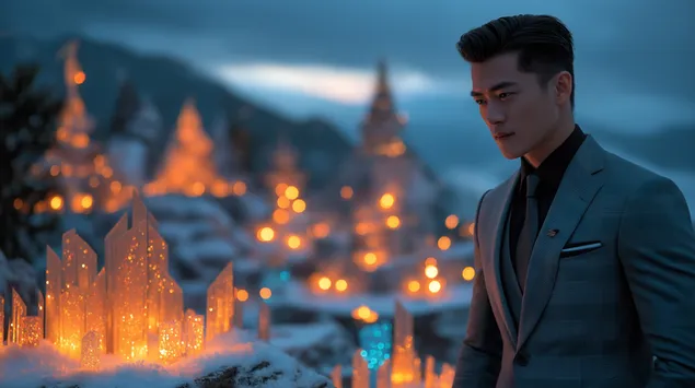 elegans ferfi a hoban ragyogo kristalykepzodmenyek kozott letoltes