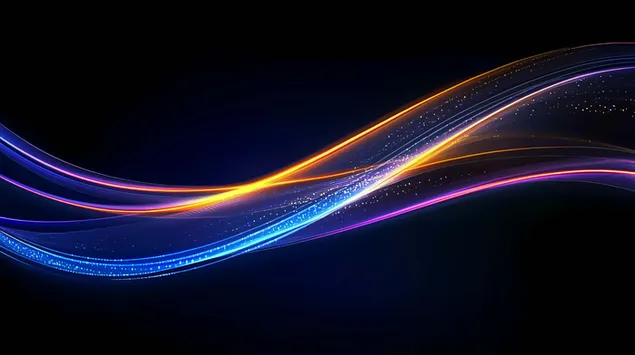 Eleganckie fale neonowego płynu z gradientowymi refleksami na ciemnym tle 8K tapeta