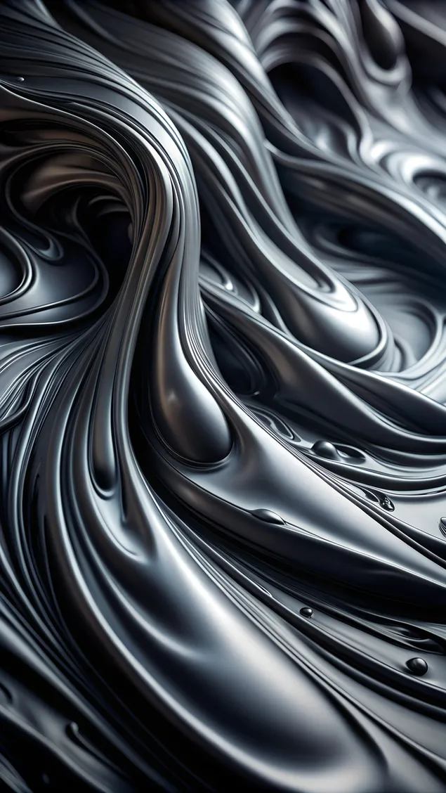 Moderns melns šķidrums 2K fona tapete