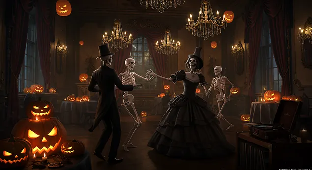 Skeletter Danzparty 2K Tapeten