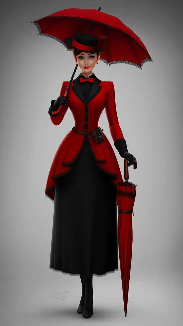 femme elegante en tenue formelle avec parapluie et chapeau telechargement