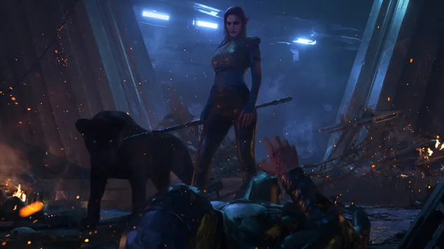 فتاة قزم المحارب 4K خلفية