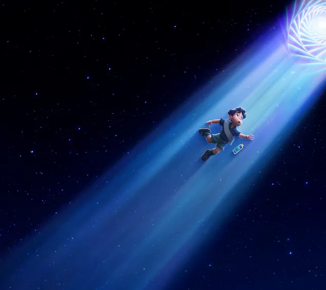 descarcare afis de film animat elio 2025 cu lumina neagra