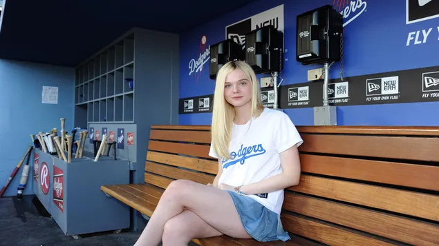 Elle Fanning - Dodgers game download