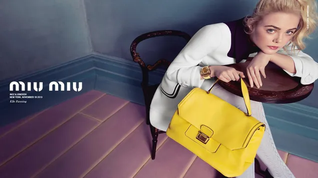 Taustakuva Elle Fanning - miu miu lomakampanjan kuvaukset 2K