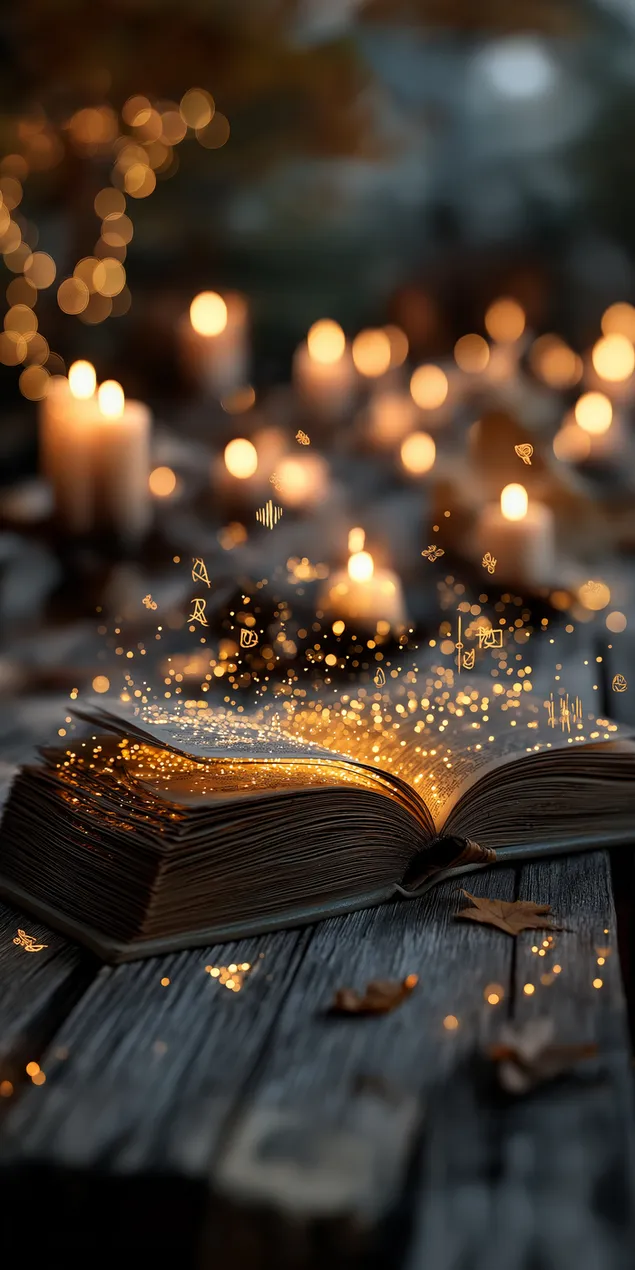 Büyülü Semboller ve Sıcak Işıkla Parlayan Büyülü Kitap HD duvar kağıdı