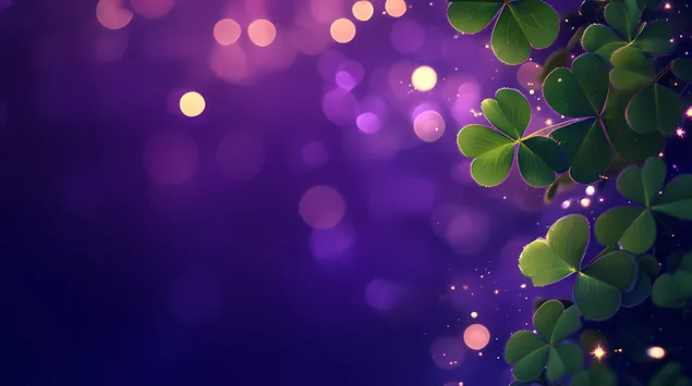 Semanggi Terpesona dengan Cahaya Berkilauan 6K kertas dinding