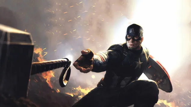 Eindspel Captain America met schild en hamer download