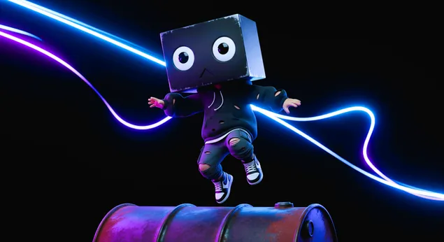 <font dir="auto" style="vertical-align: inherit;"><font dir="auto" style="vertical-align: inherit;">
        דמות קופסה אנרגטית עם אורות ניאון 4K טפט