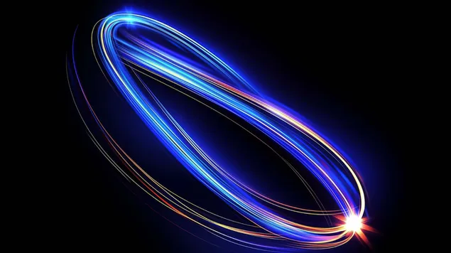 Energetisk ring av glödande ljus strömmar i en minimalistisk mörk miljö 8K bakgrund