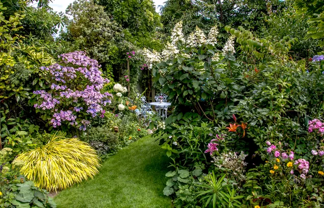 Engelse tuin in de lente download