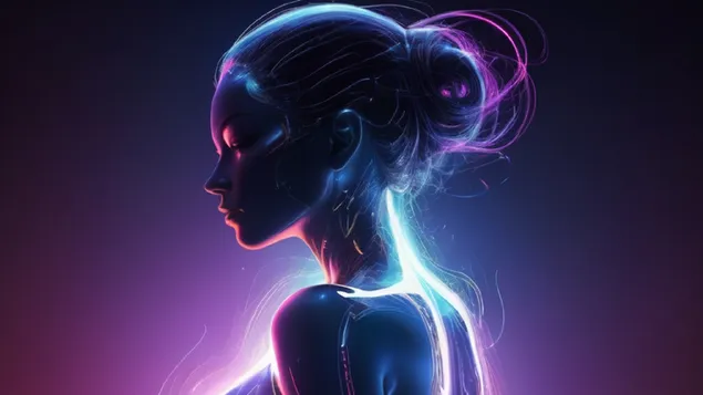 Енигматично девојче со вештачка интелигенција HD тапет