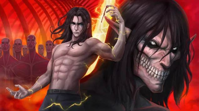eren yeager attack titan art prenos