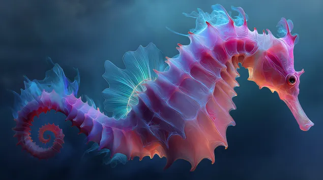 etherisch zeepaardje in de diepe oceaan download