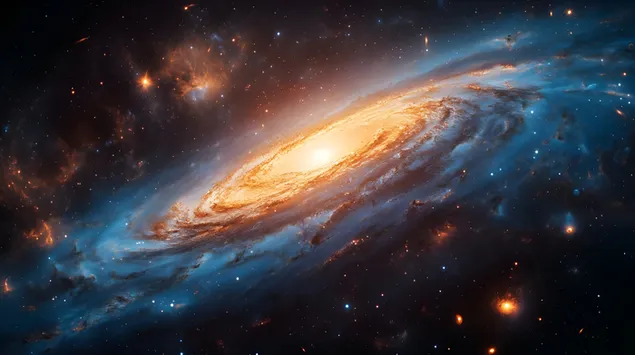 우주의 에테리얼 나선 2K 배경화면