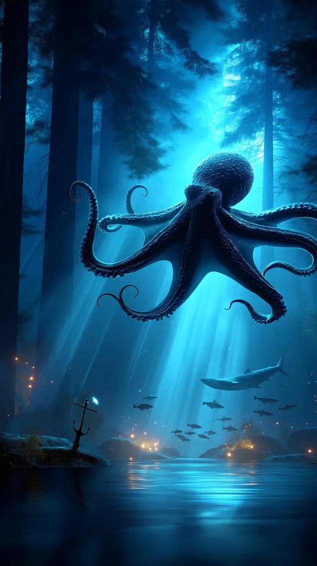 khu rung duoi nuoc thanh tao voi bach tuoc phat sang va sinh vat bien tai xuong