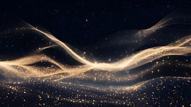 Ethereal Wellen: Liichtbänner an der kosmescher Nuecht 8K Tapeten