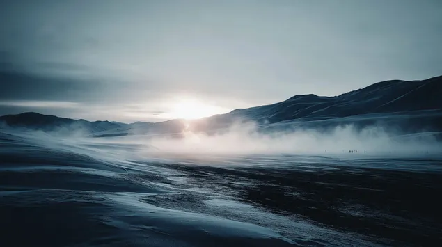 Puncak Musim Dingin yang Halus 2K wallpaper