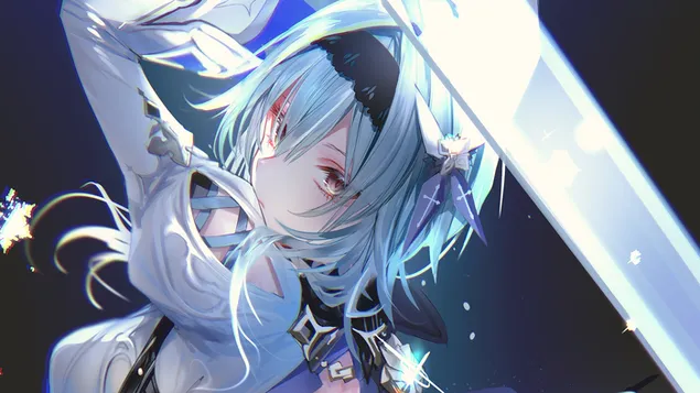 Eula - Genshin Impact (videojoc en línia) 4K fons de pantalla