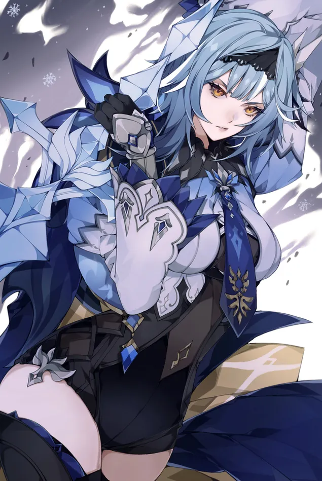 Eula the worrier 日本动漫 girl | 甘信冲击 HD 壁纸