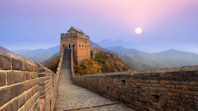 Suasana malam di Tembok Besar China unduhan