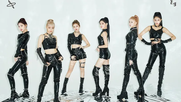 Everglow (K-Pop Band) dalībnieki MV filmā “La Di Da” [2020] 4K fona tapete