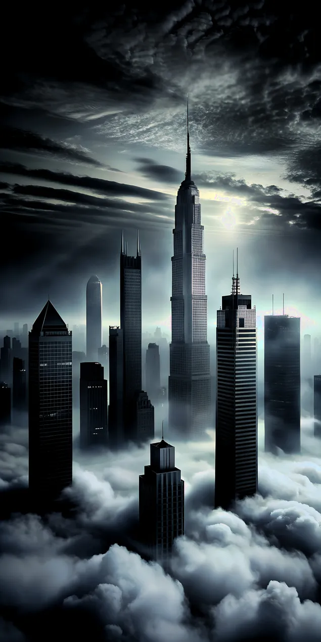 Tapeta dokonalý tmavý vizuál panorámy s oblakmi 2K